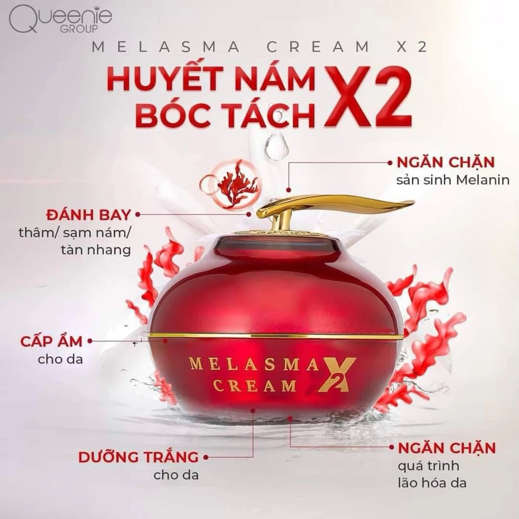 Huyết nám bóc tách X2 Queenie Skin - Kem face nám Melasma Cream X2 Queenie Skin